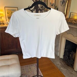 Babaton White Contour Cropped Baby Tee